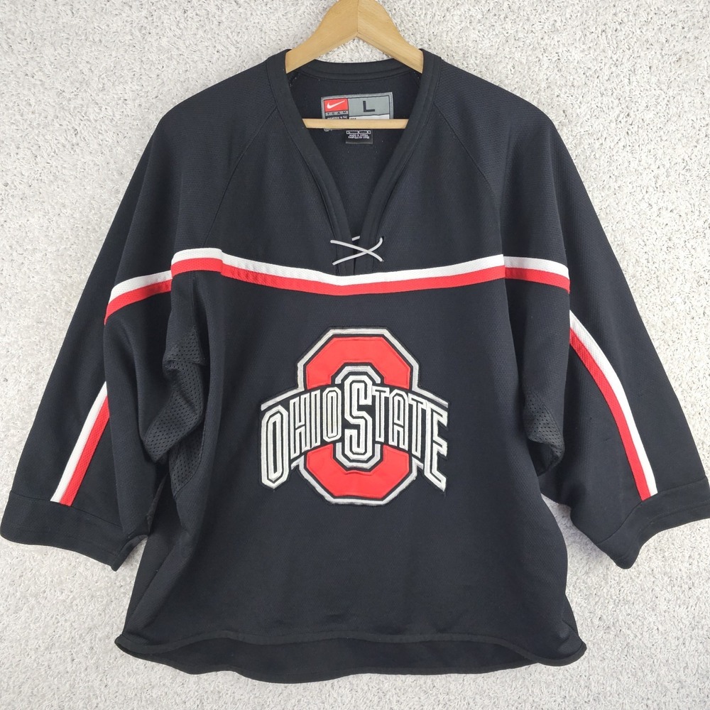 Vintage Y2K Nike‎ Ohio State Buckeyes College Hockey Jersey Size Large